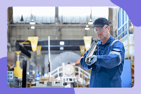 employee working in warehouse practisig cognitive behavioural theory