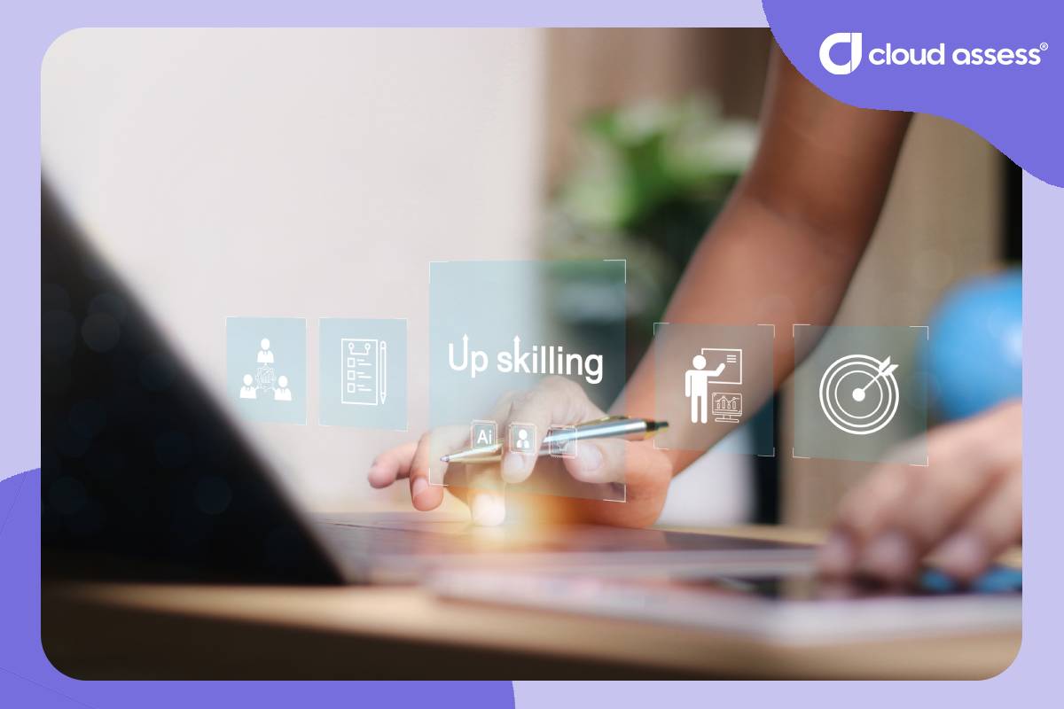 An illustration of using technology to upskill