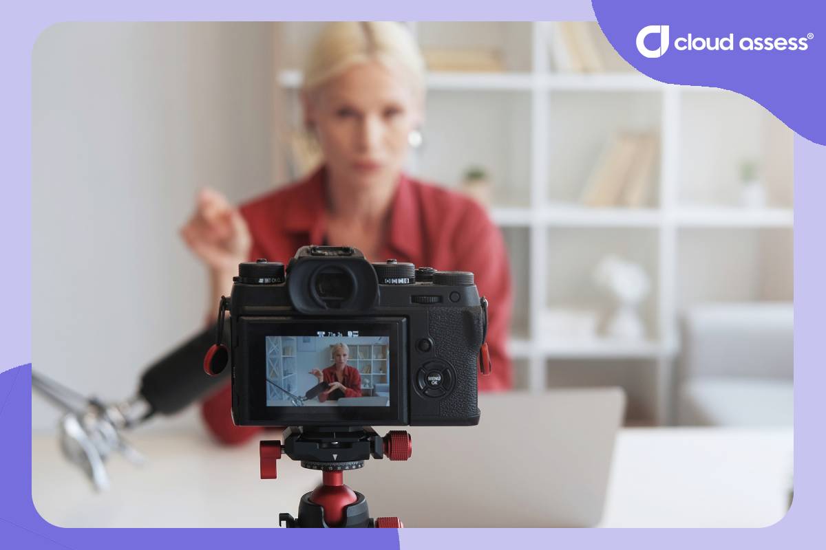 an example of a trainer recording a training video