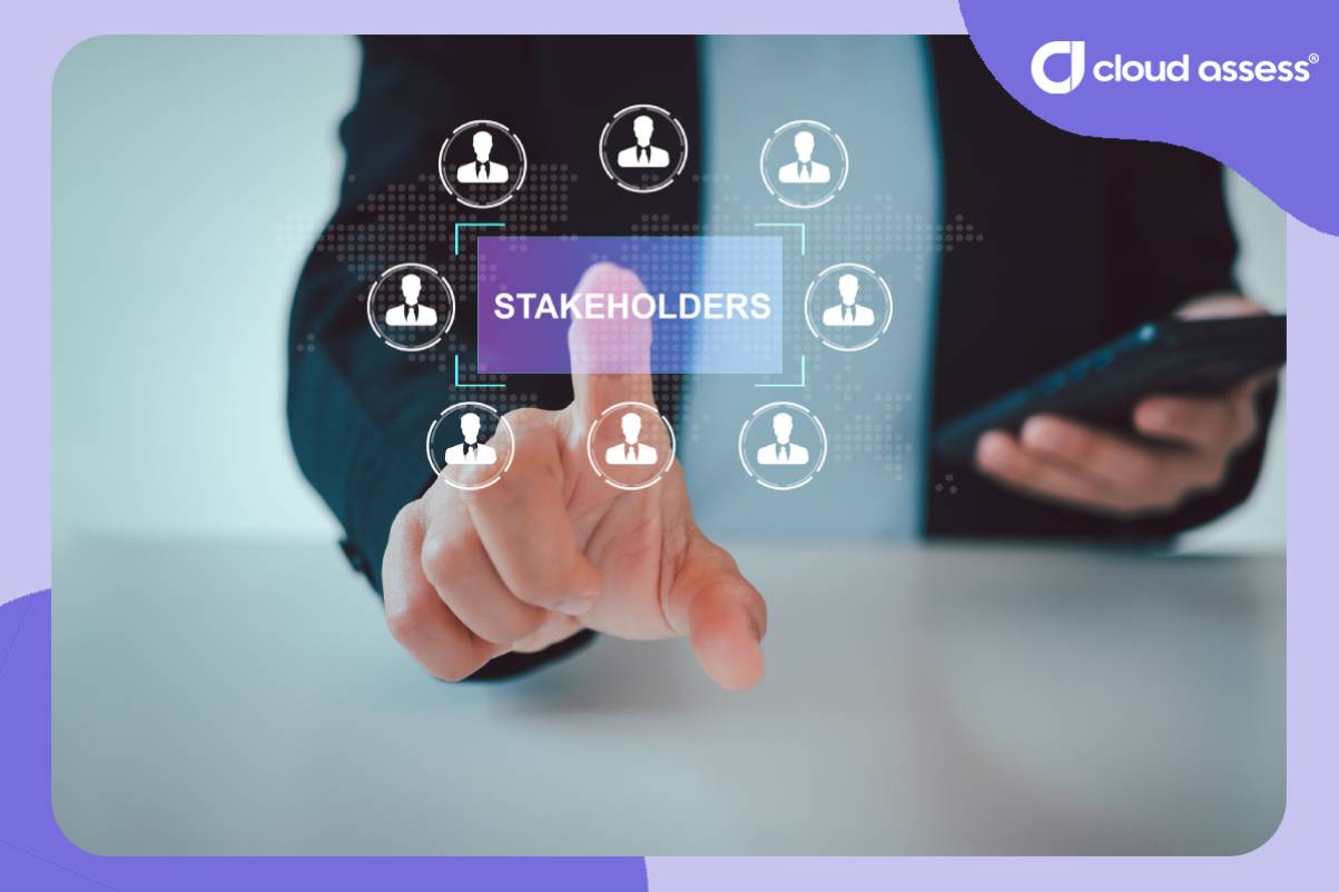 An illustration of an RTO manager asking stakeholders for feedback