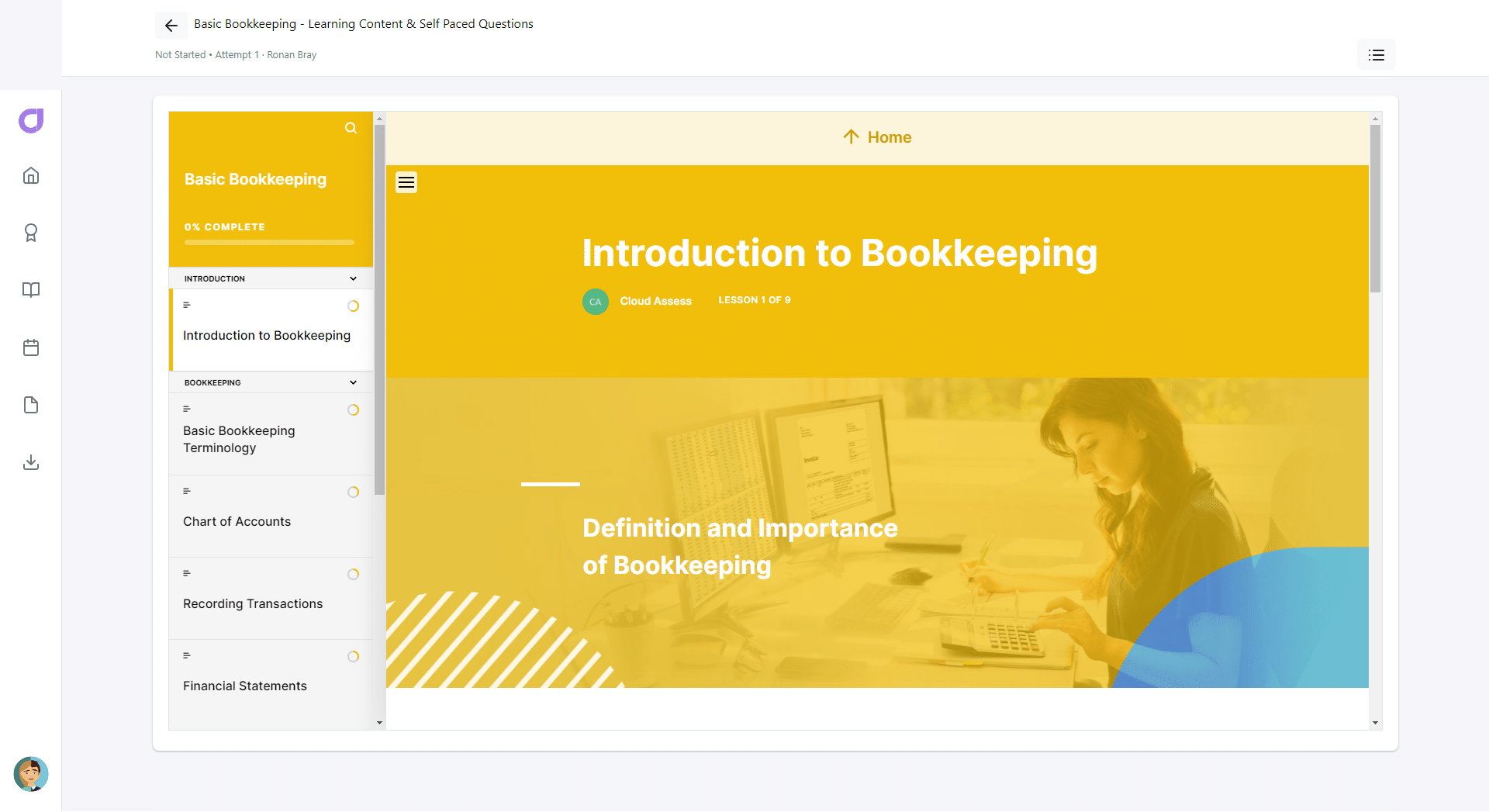 basic bookkeeping free training course screenshot 1