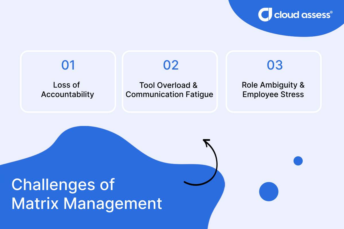 A list of challenges of a matrix management