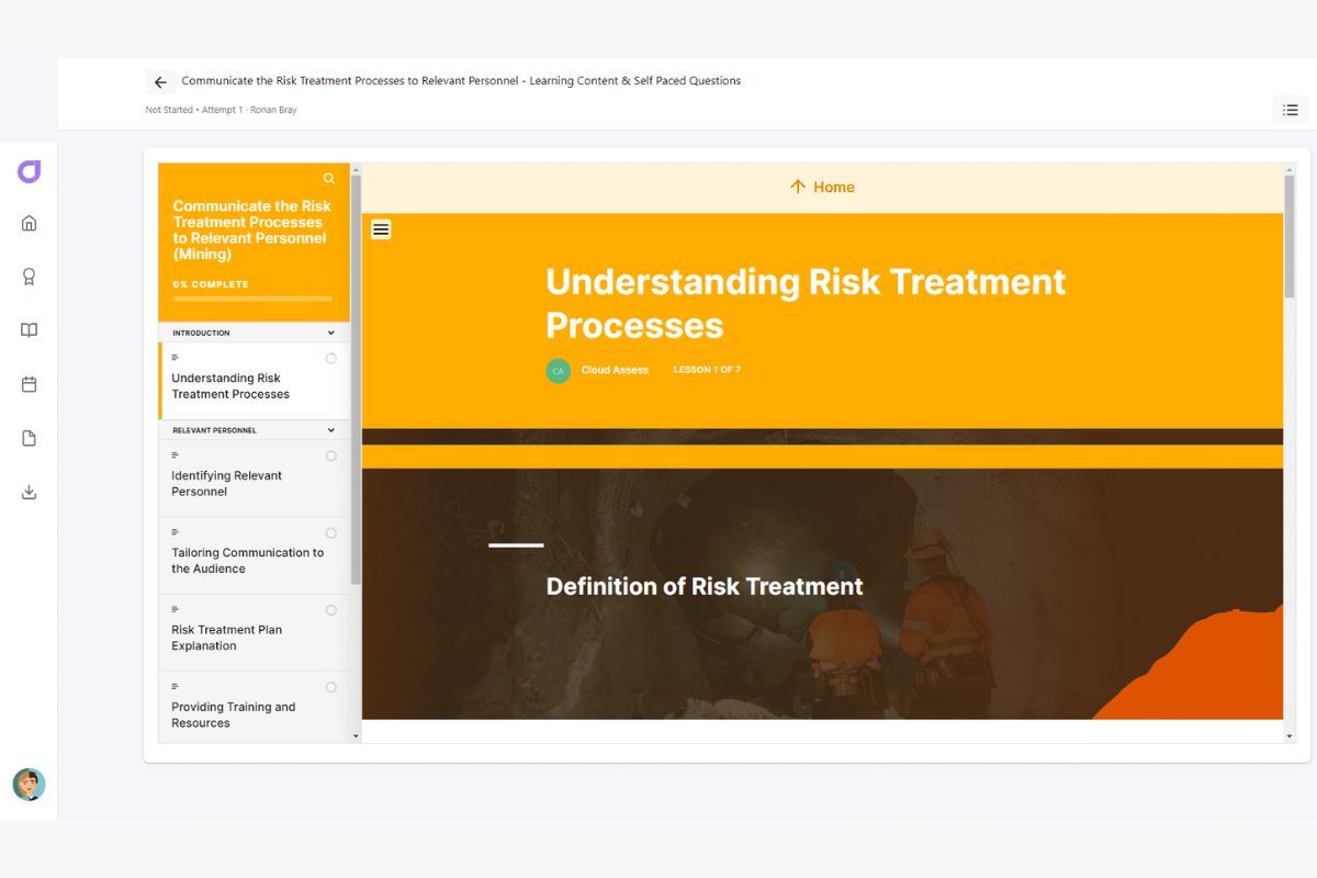 communicate the risk treatment processes to relevant personnel communication course