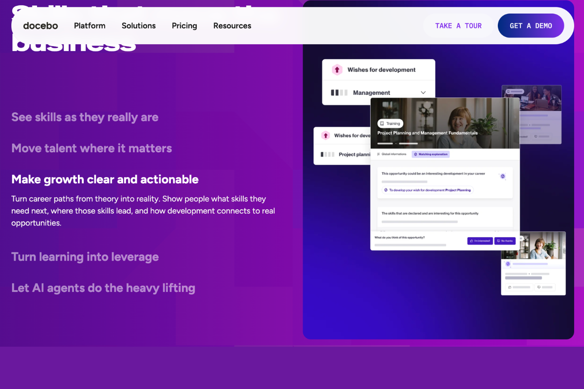 Docebo as an example of learn365 alternative