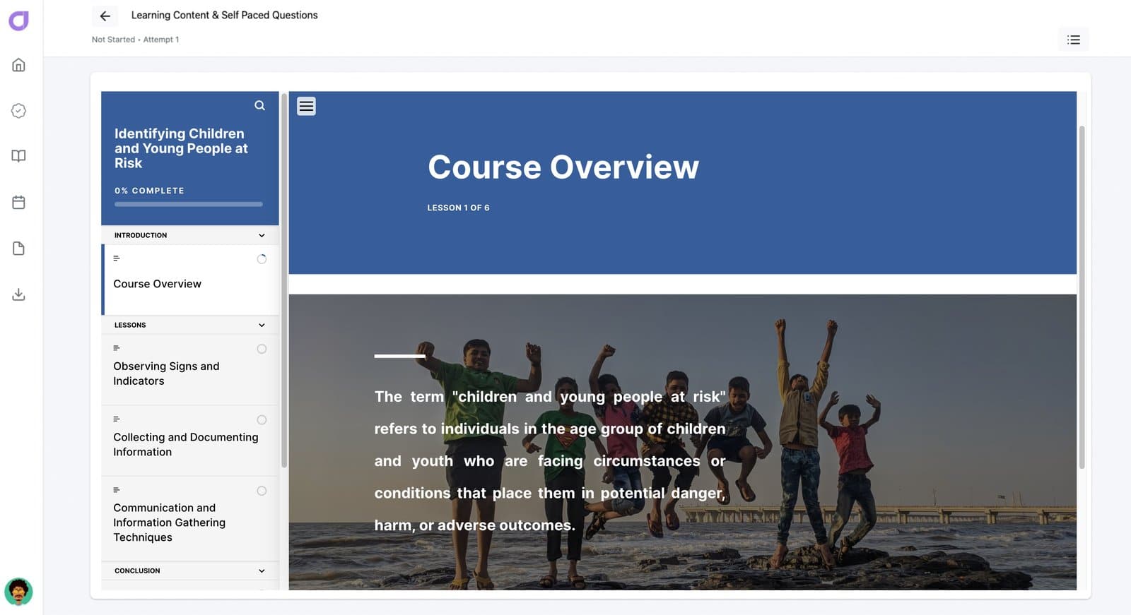 Identifying_Children_and_Young_People_at_Risk_0 course screenshot