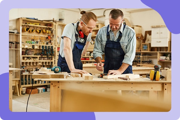 employees working together