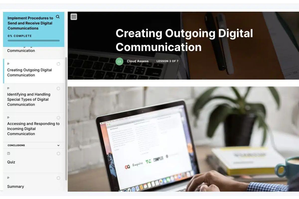 implementing procedures to send and receive digital communication course