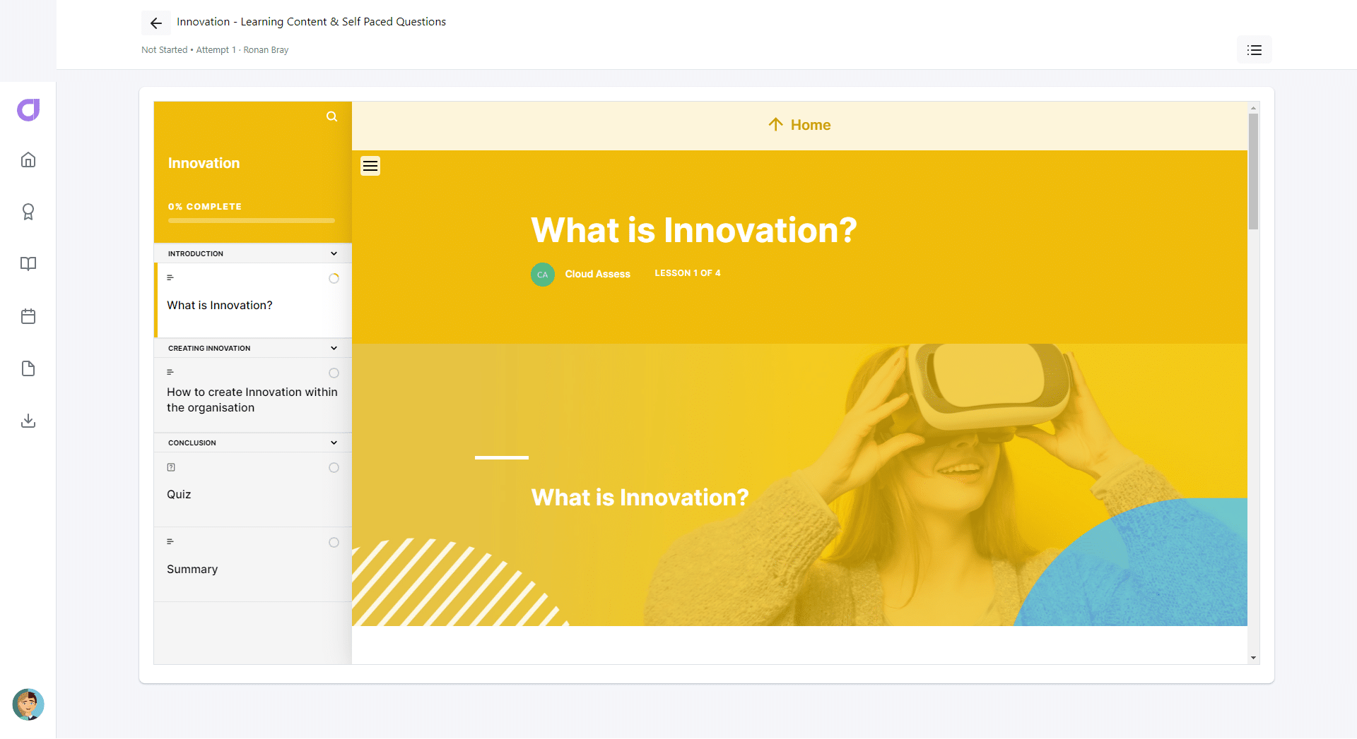 innovation free training course screenshot 2
