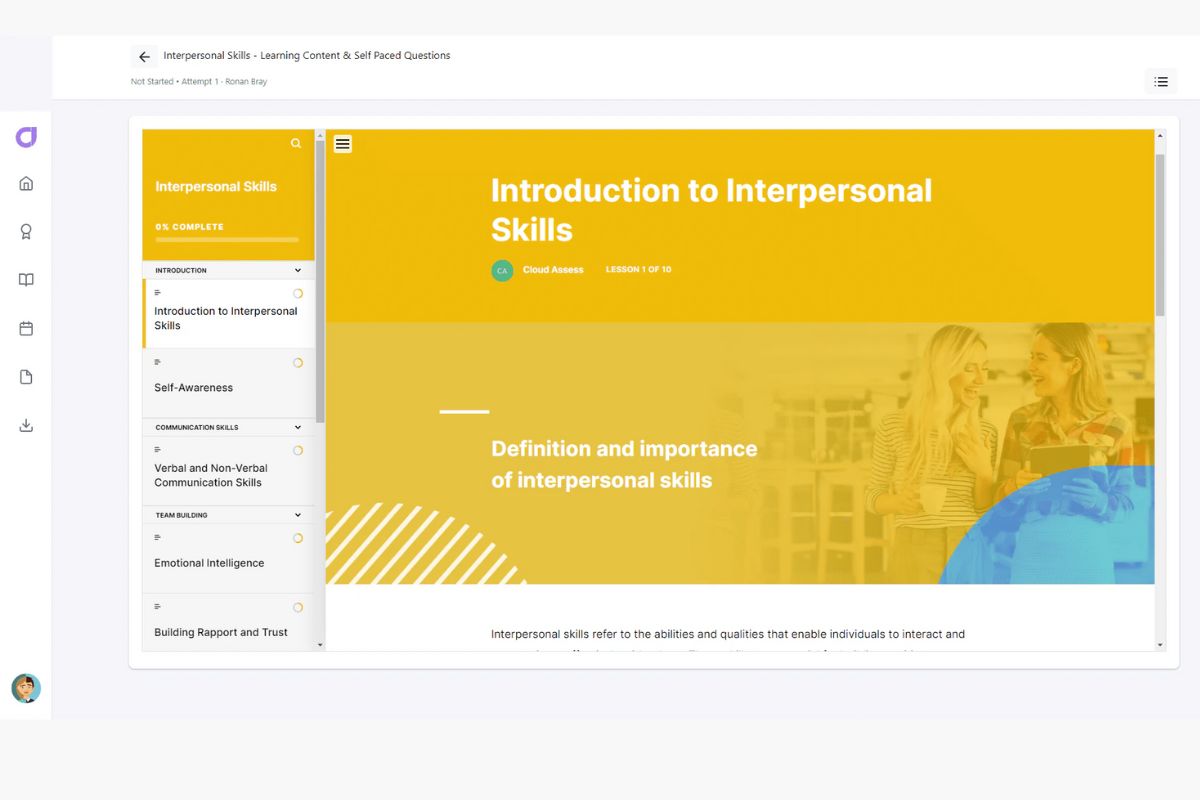 Interpersonal skills communications course