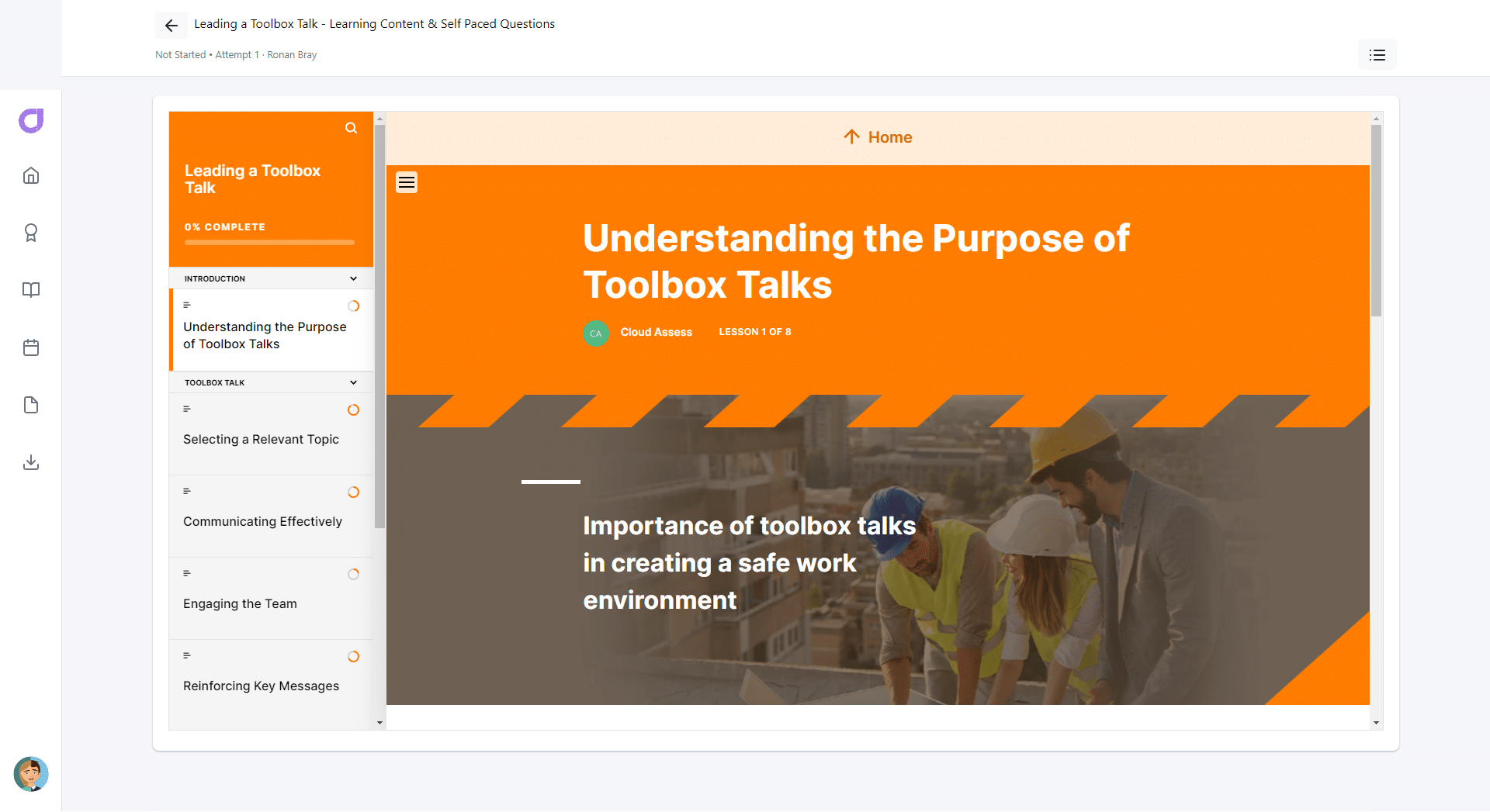 leading a tool box talk free training course screenshot 6