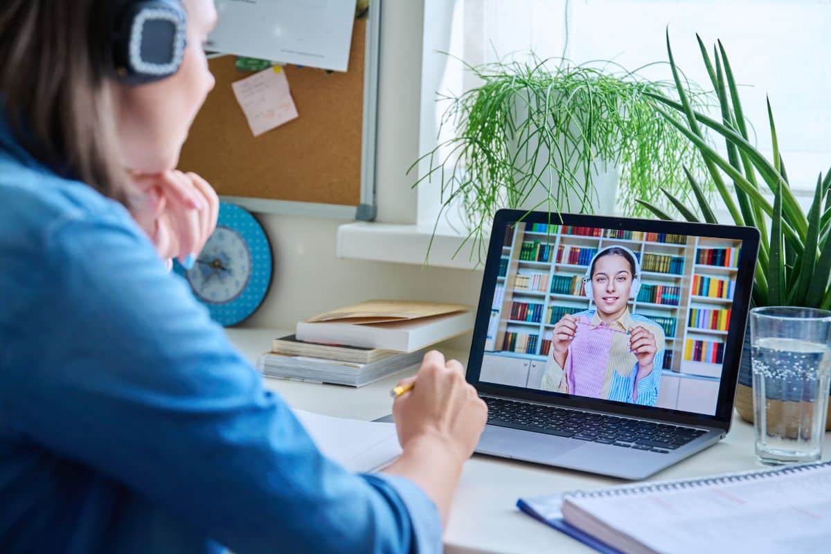 A learner focusing during foundation skills training virtual class