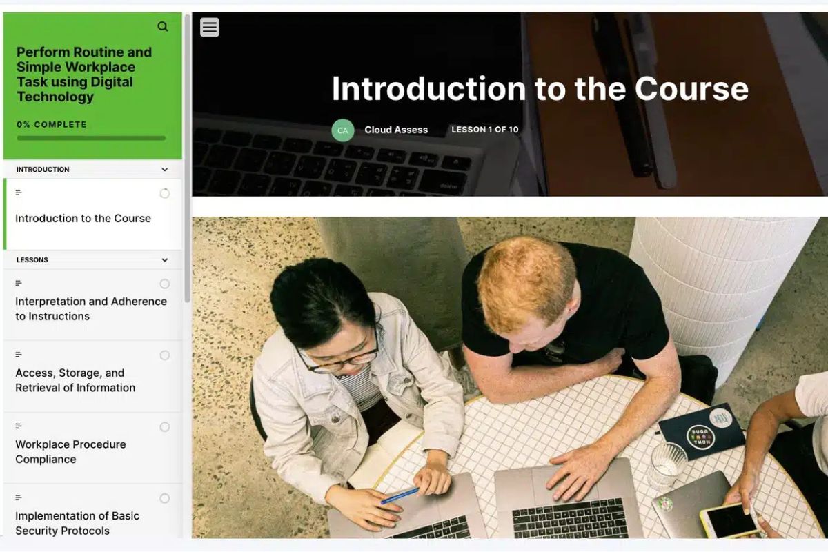 Digital technology course for routine tasks