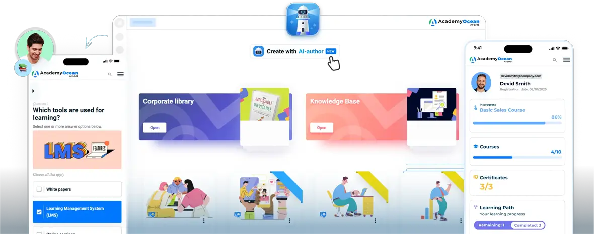academyocean as example of easy lms alternative