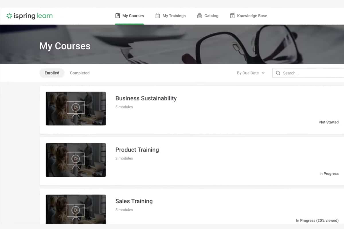 an example of ispring learn's virtual learning environments