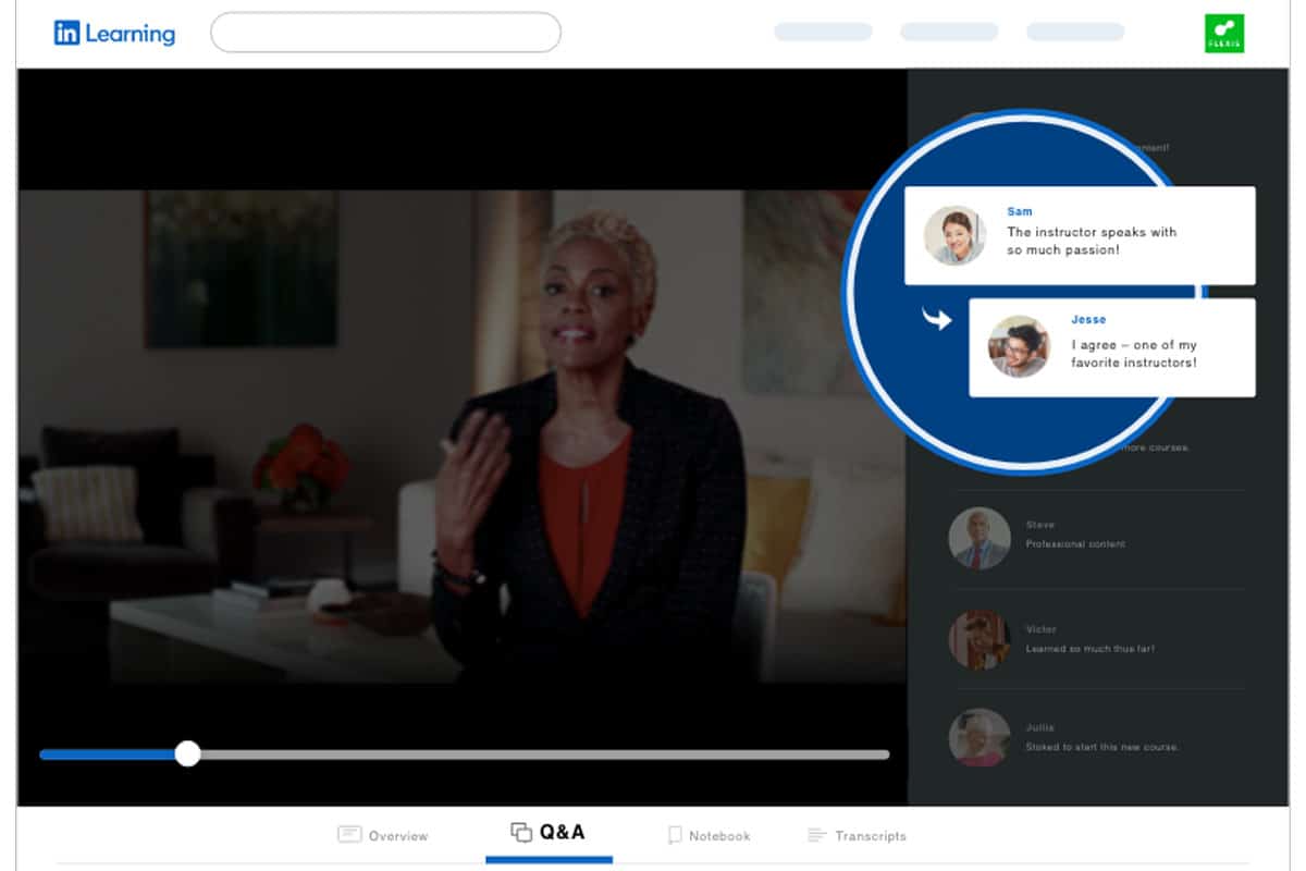 an example of linkedin learning's virtual learning environment
