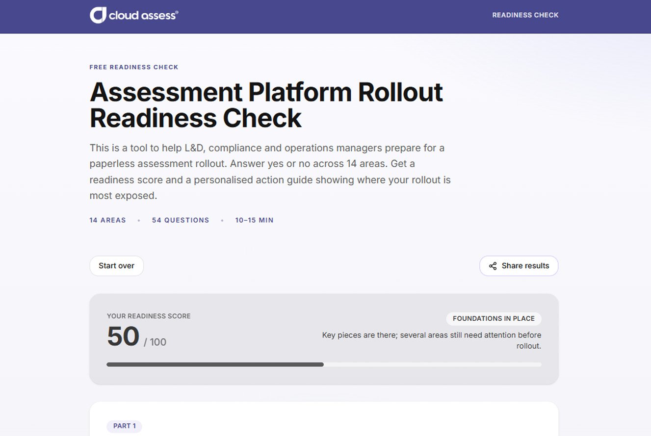 assessment platform rollout readiness example