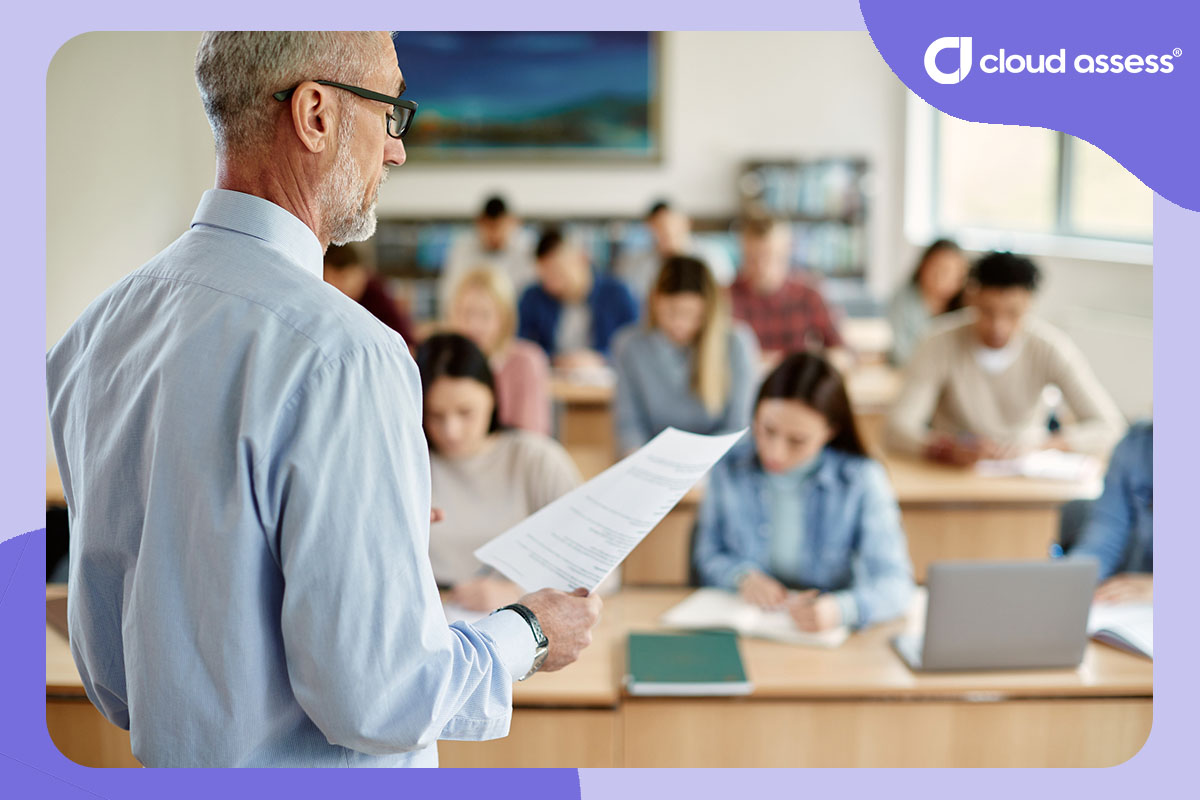 capable trainer conducts lecture