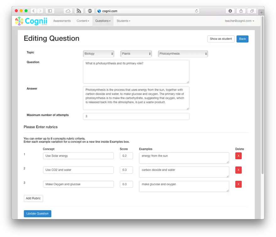 cognii as ai marking tool