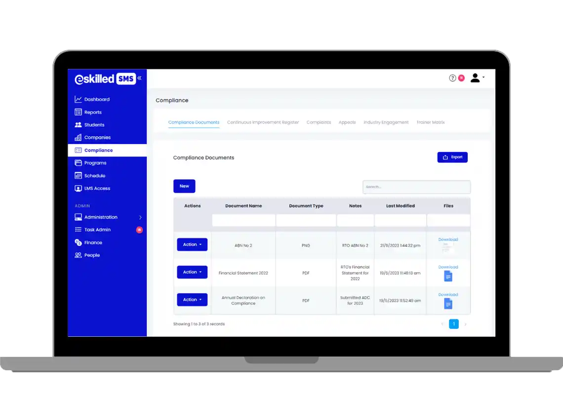 eSkilled as example of rto student management system