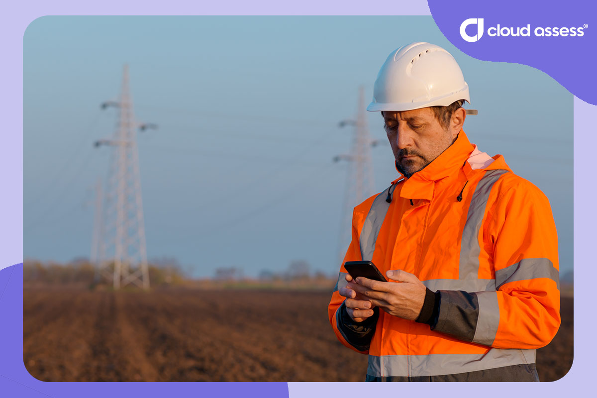 employee accesses training on phone in remote location