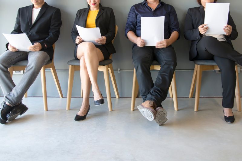 potential employees waiting for interview with HR
