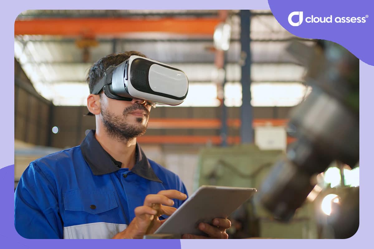 man uses simulated environment for training