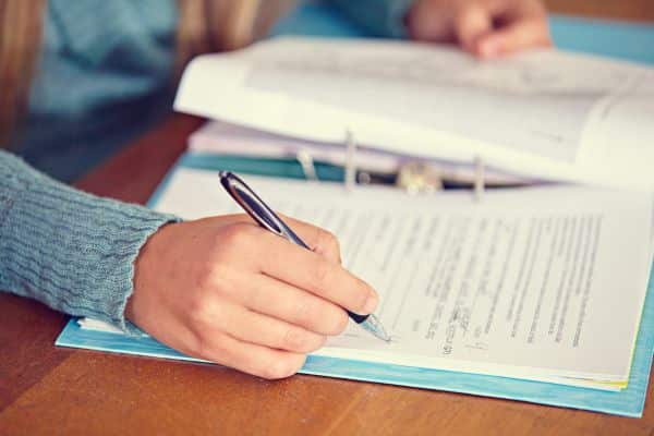 person completing continuous assessment test