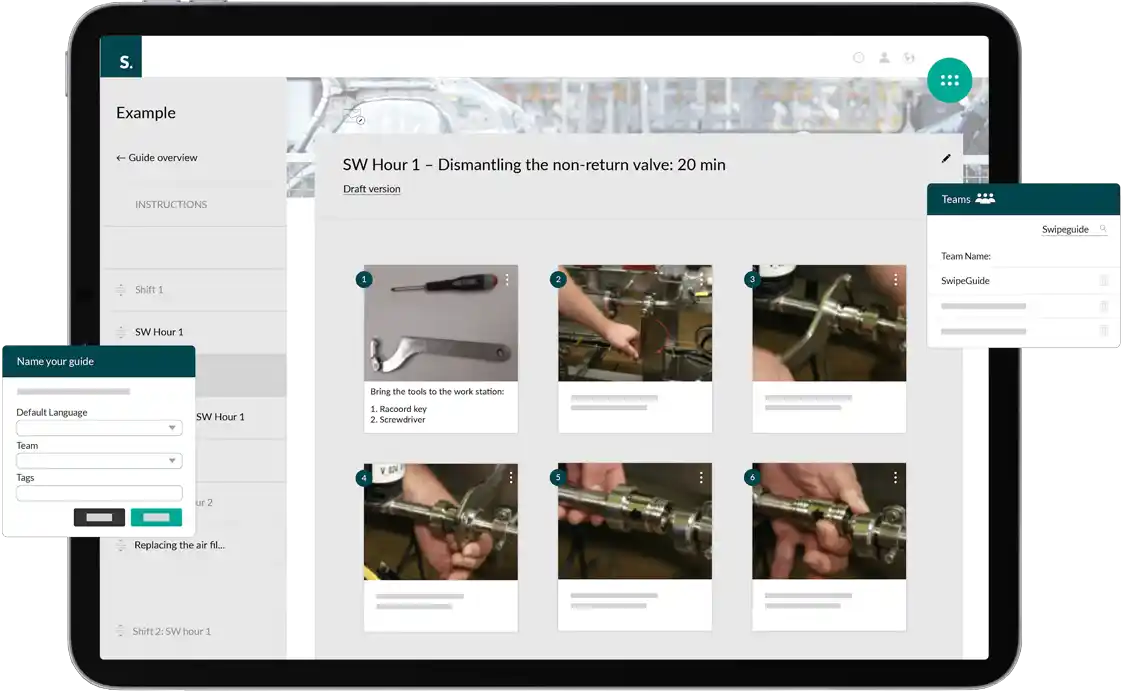 swipeguide as example of training software for frontline workers