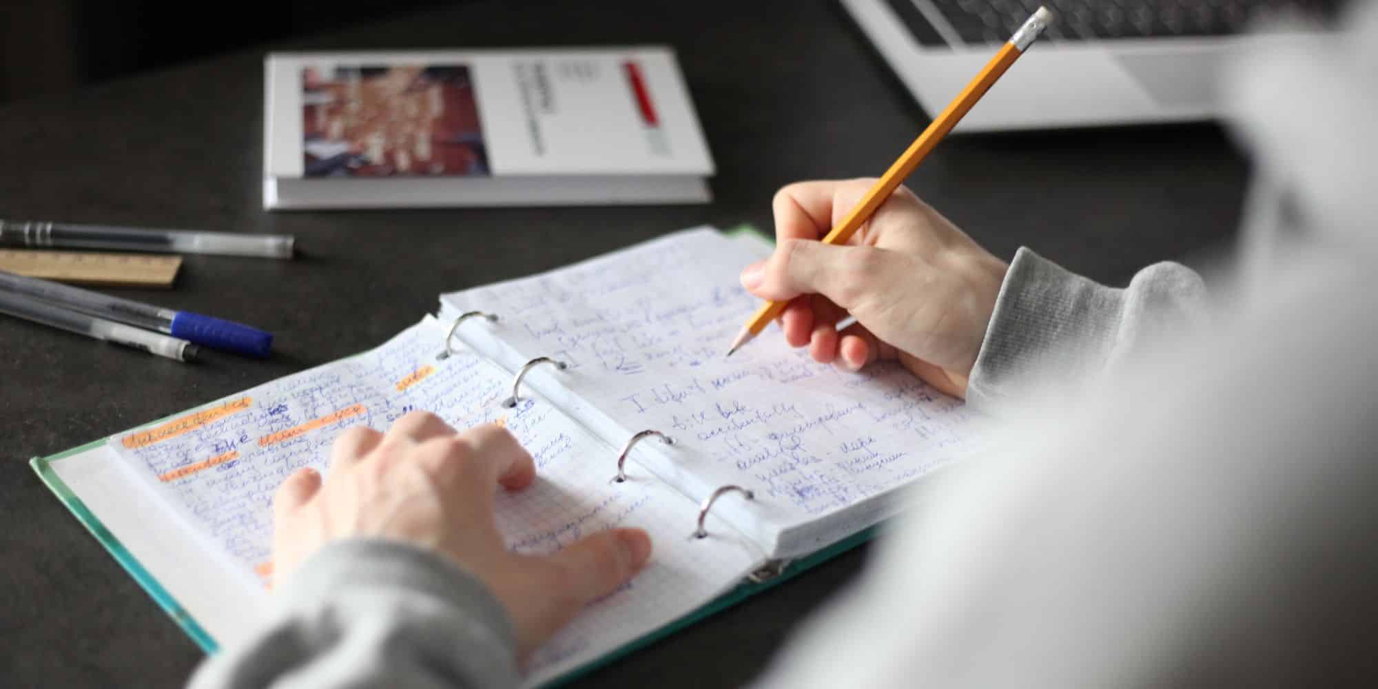 taking notes for continuous professional development log