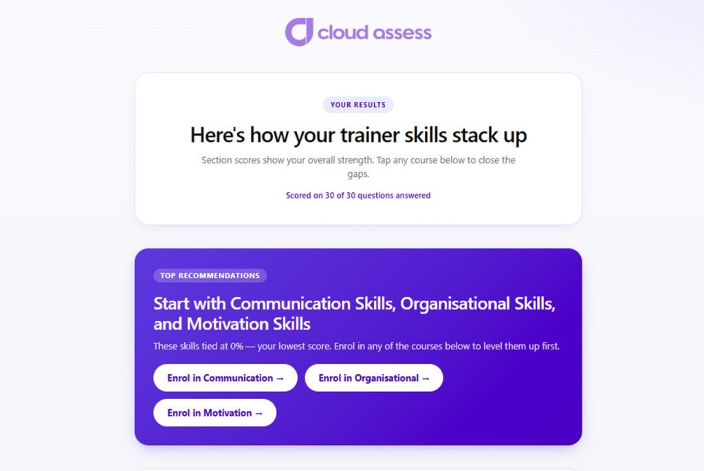 trainer skills checklist example