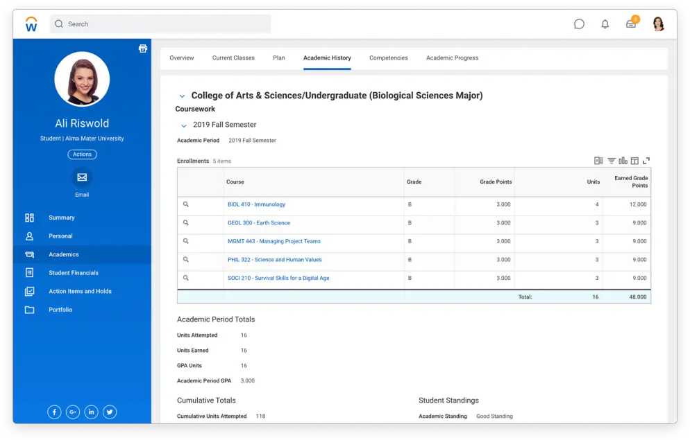 workday student as student management system