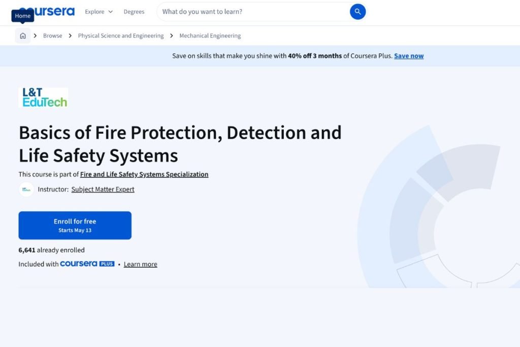 coursera basics of fire protection detection and life safety systems course