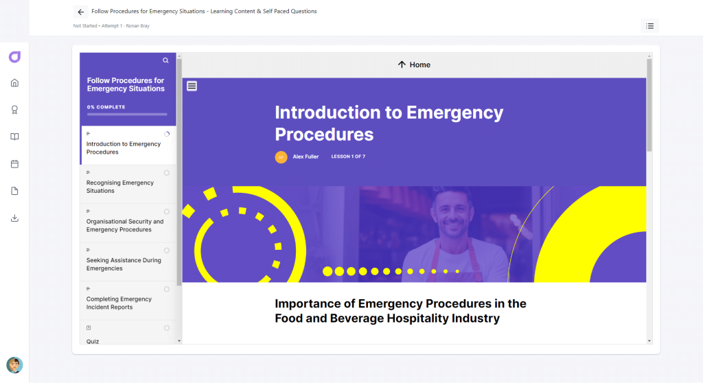 Follow Procedures For Emergency Situations Course