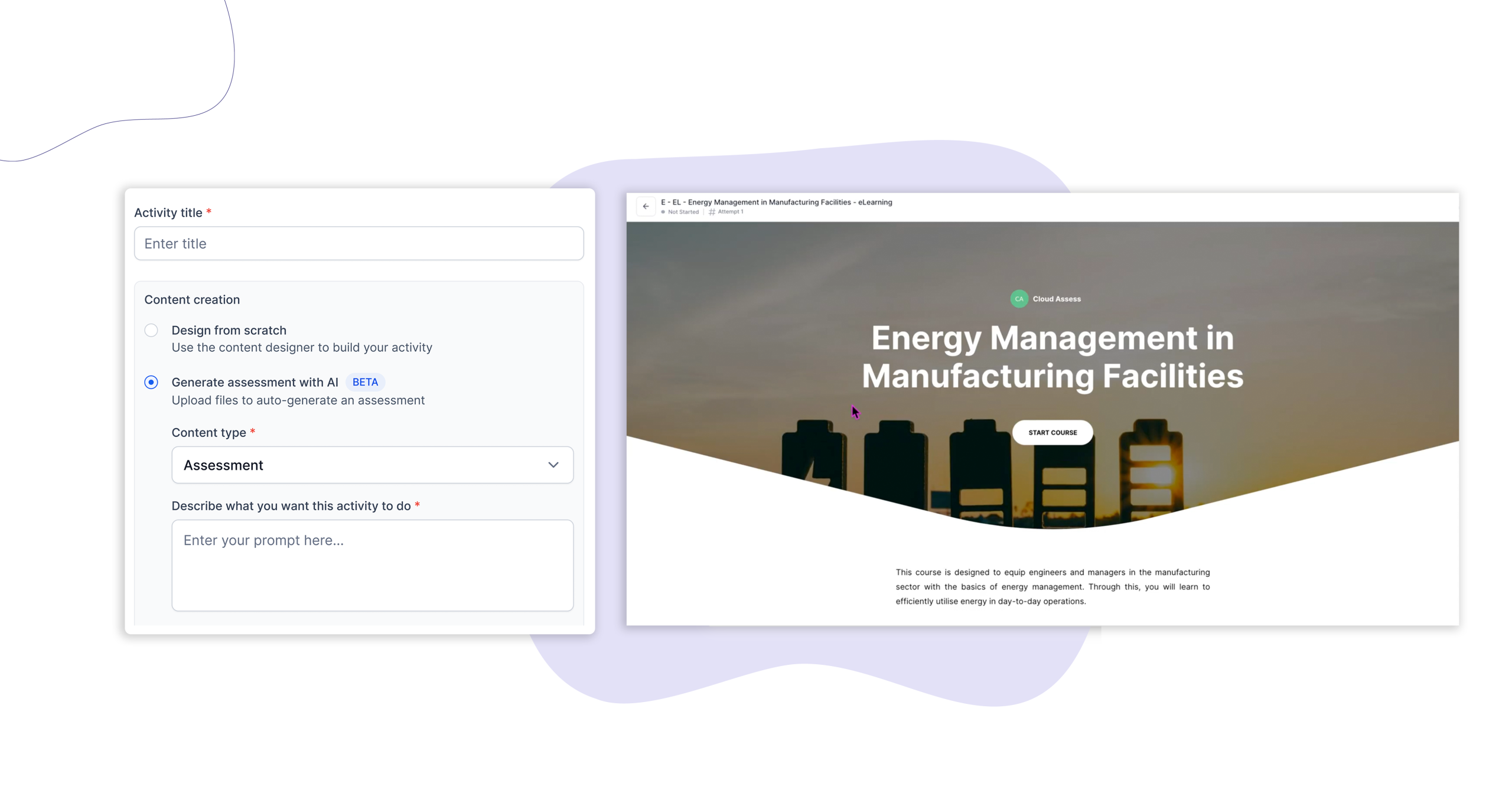 Generate Activity via an AI Prompt AI Marking Assistant - Cloud Assess LMS