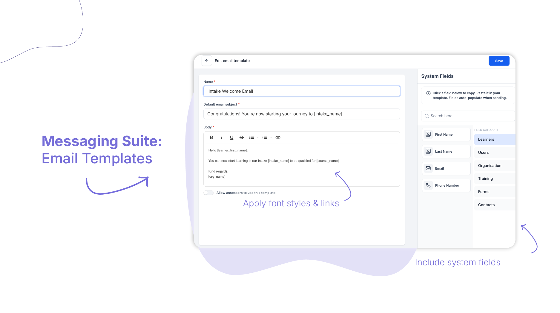 Messaging Suite - Cloud Assess LMS