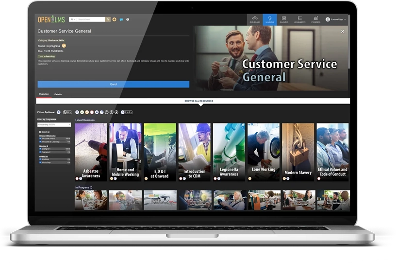 open elms as a blended learning assessment platform example