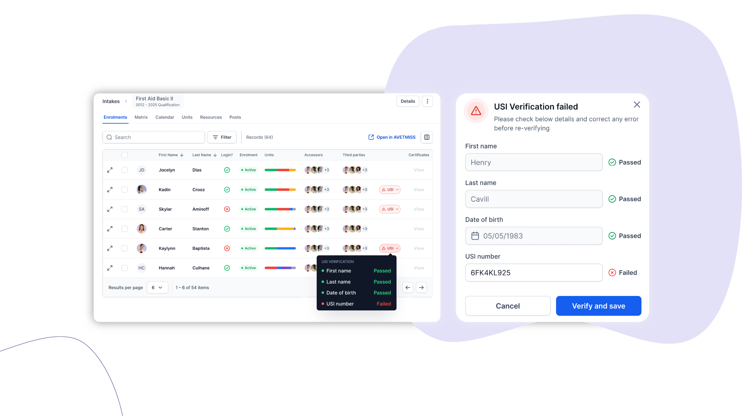 USI Validation Alerts & Correction - Cloud Assess RTO Software