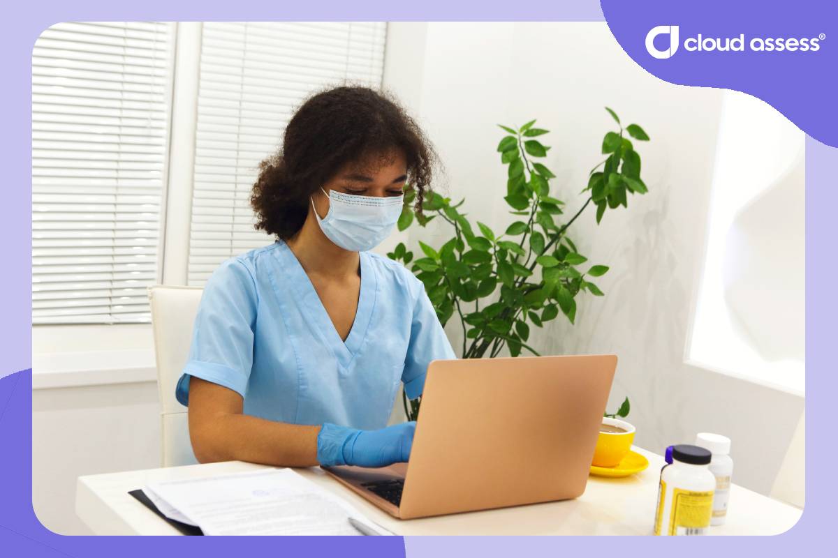 an example of a frontline worker engaged in digital modules