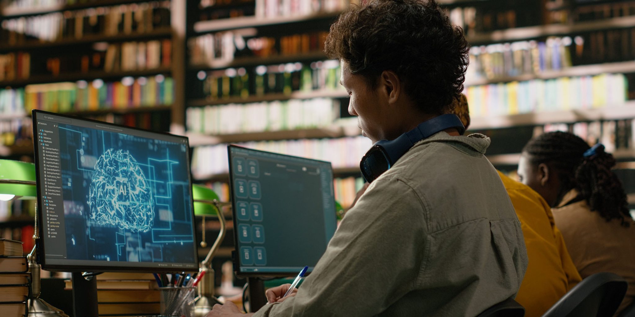 student uses ai in library as part of assessment