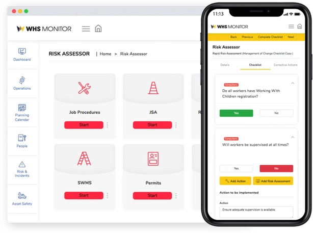 whs monitor as a construction training management software