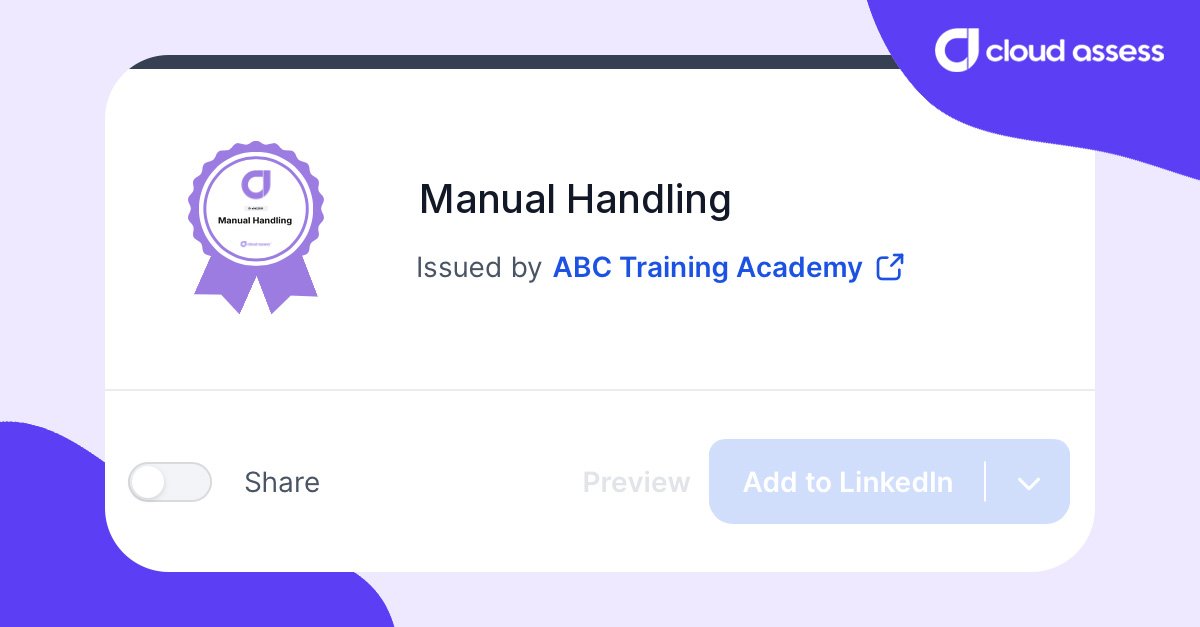example of cloud assess digital badge for sharing