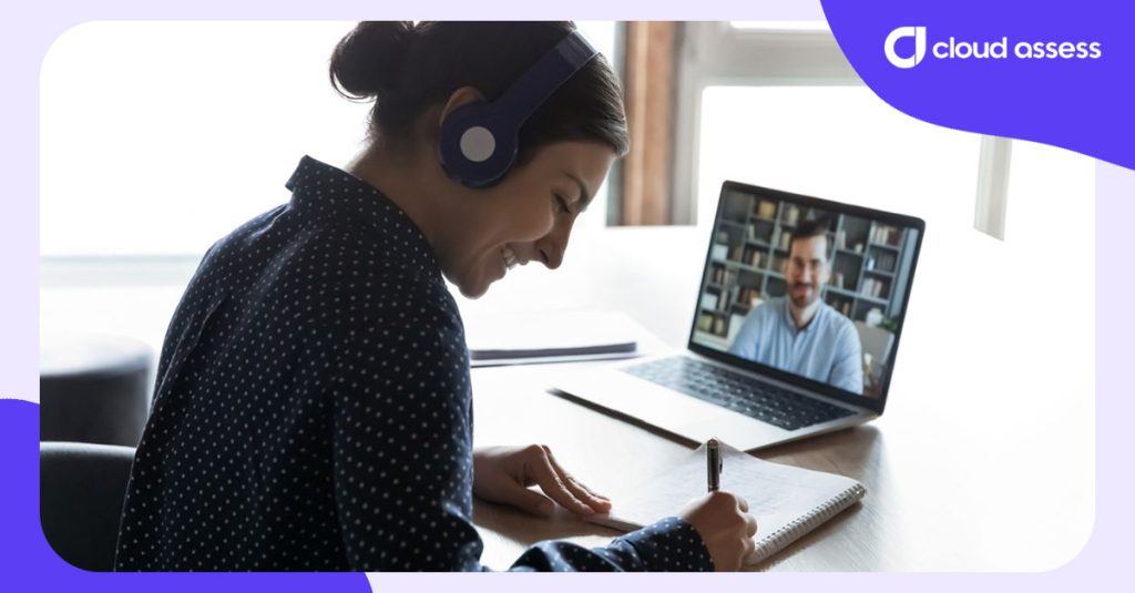 learner engaged in an online learning session